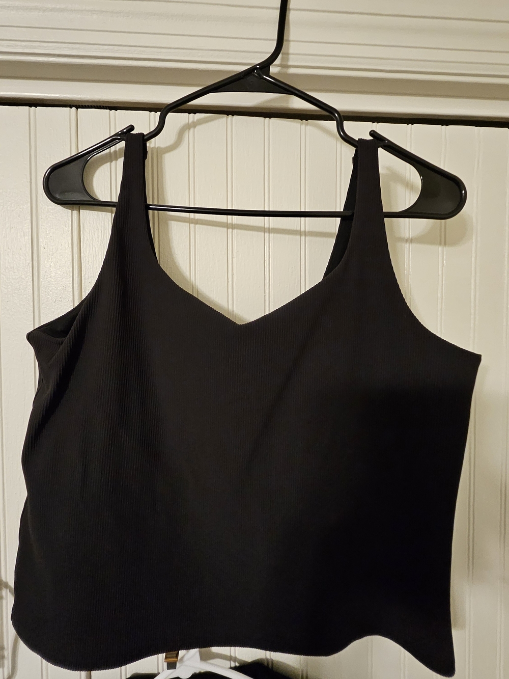 SPANX Black Ribbed Tank W/Built In Tank